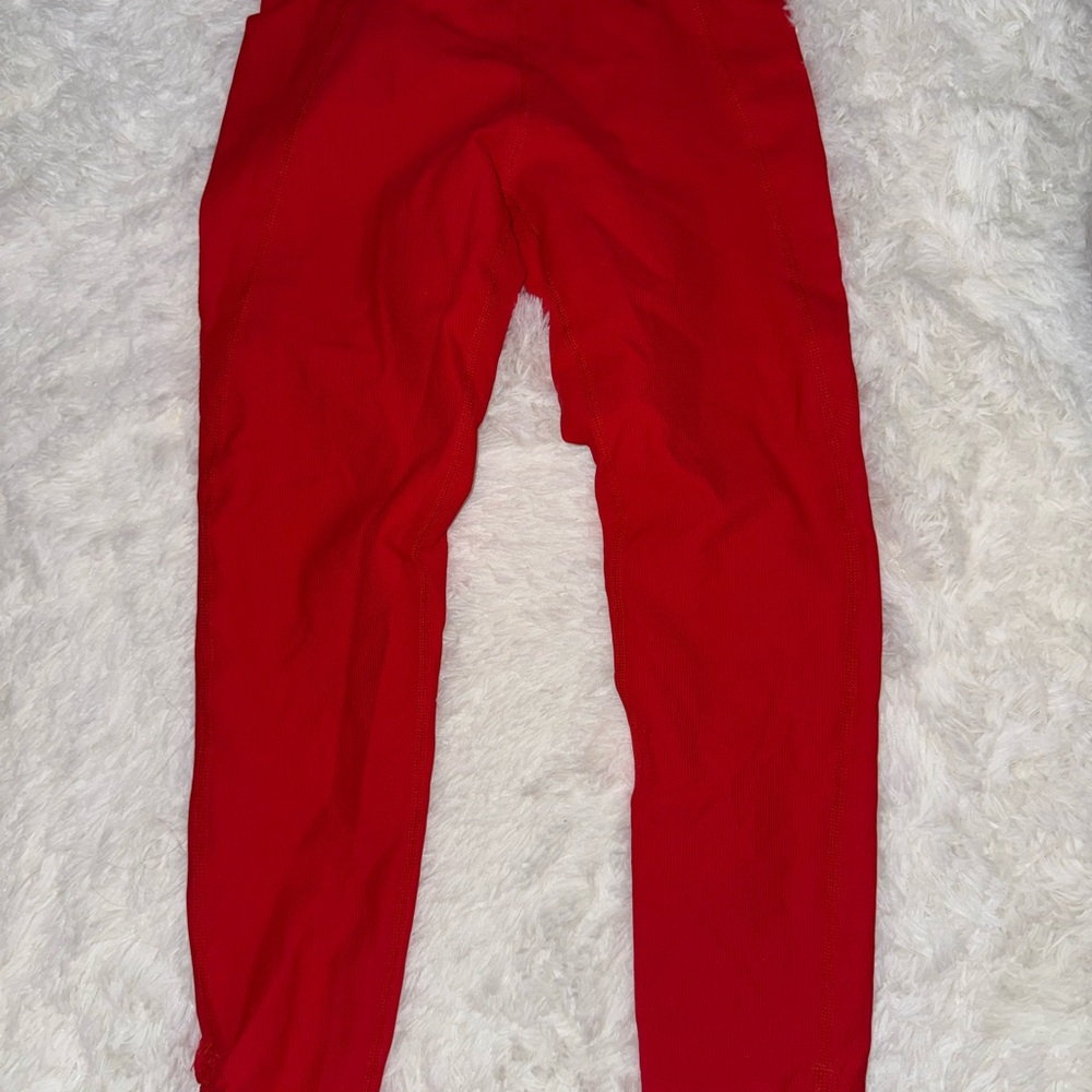 Women's Red Stretch Leggings